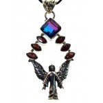 Archangel Sterling Silver Mystic Topaz and Garnet Pendant 02